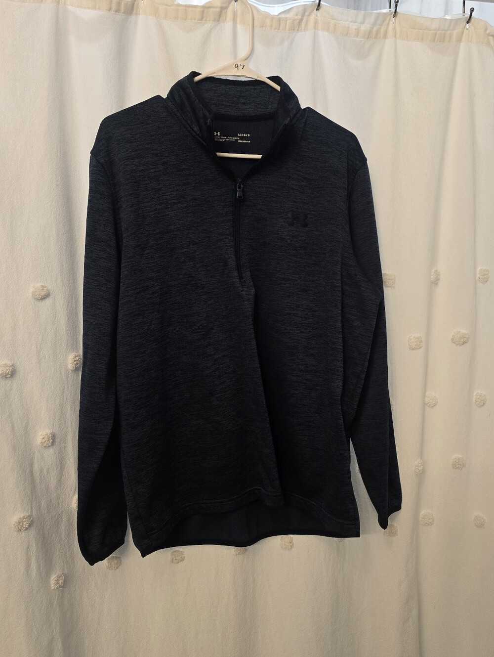 Under Armour Men's Dark Heather Blue Quarter-Zip Long Sleeve Sz Large